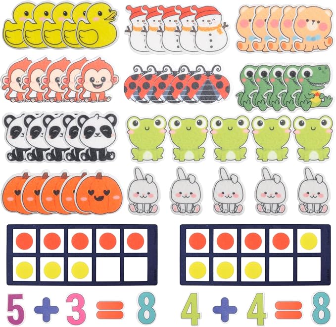 CHEFAN Felt Ten-Frame Set Math Manipulative Counter by CHEFAN