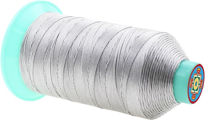 Mandala Crafts Bonded Nylon Thread Silver Heavy Duty Sewing Threads - Image 2