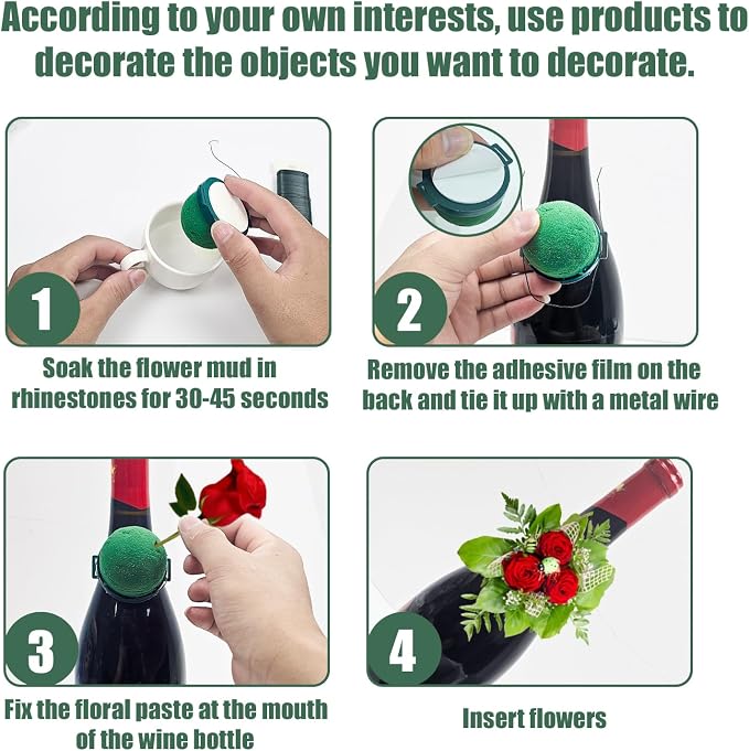 12 Pack Floral Foam Holder Mini Round Hemisphere Floral Foam Blocks - Image 5