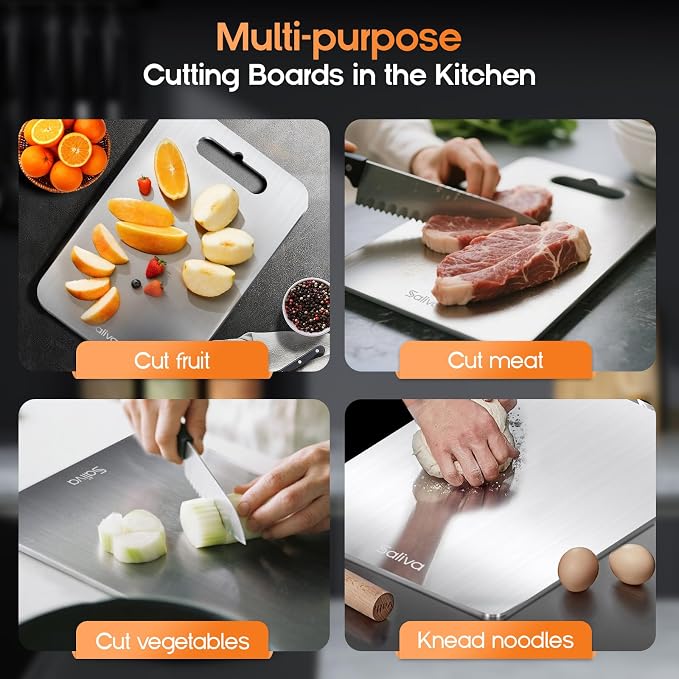 Saliva Titanium Cutting Boards for Kitchen, Cutting Board Double Sided Food - Image 5
