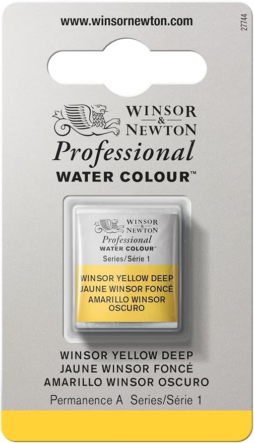Winsor & Newton Professional Water Colour Paint, Half Pan, Winsor Yellow Deep by WinsorNewton