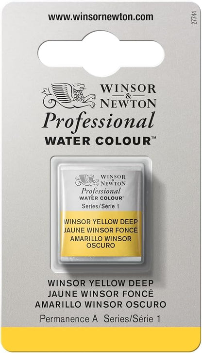 Winsor & Newton Professional Water Colour Paint, Half Pan, Winsor Yellow Deep by WinsorNewton