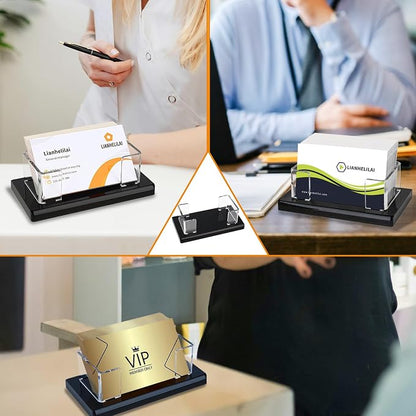 Acrylic Business Card Holder Black 1Pack Enlarged Holds 120 Cards - Image 6