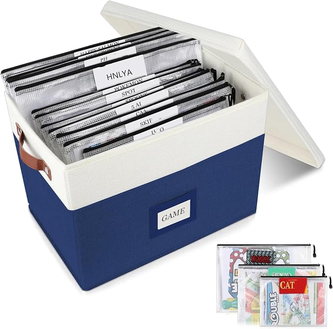 Board Game Storage with 12pcs Zipper Bags and Writable Stickers, Board Game by HLWGOG