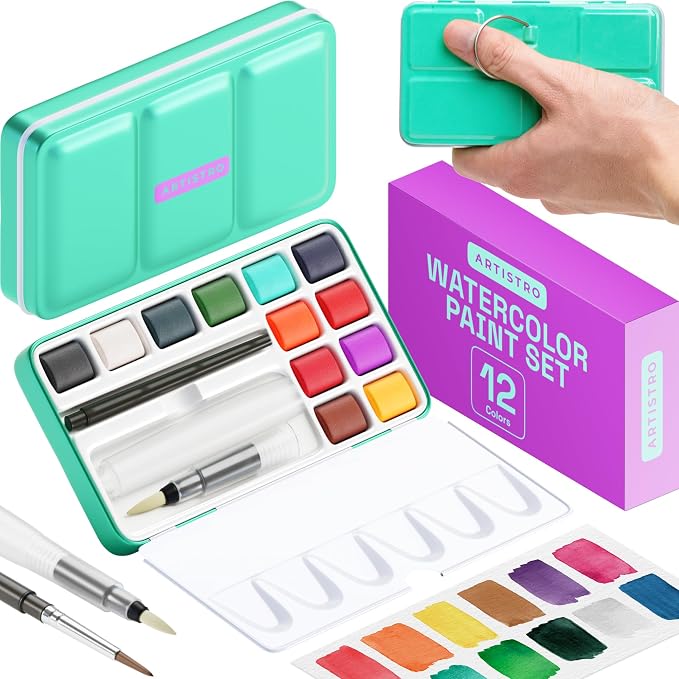 ARTISTRO Watercolor Paint Set in 12 Colors by ARTISTRO
