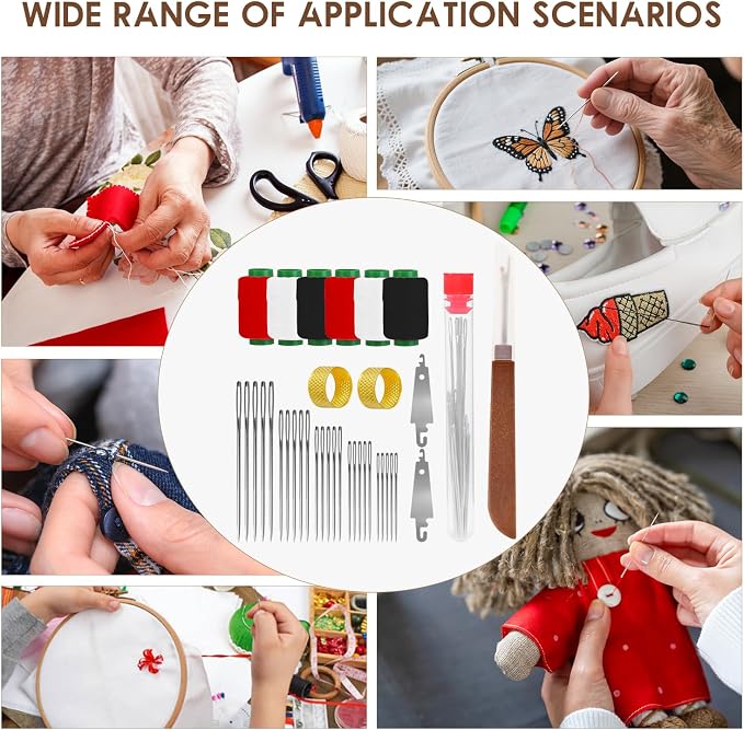 Hosenwelt 37PCS Sewing Tool Set, Hosenwelt Sewing Kit, Needles Thread Hand - Image 2