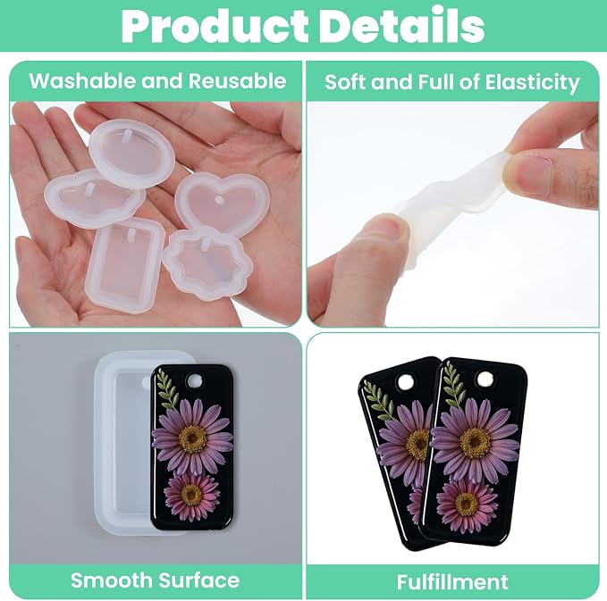 16Pcs Keychain Resin Molds Silicone - Image 3