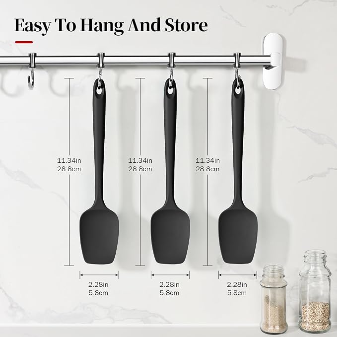 600ºF Heat Resistant Spatulas, High Heat Food Safe Semless Kitchen Silicone - Image 2