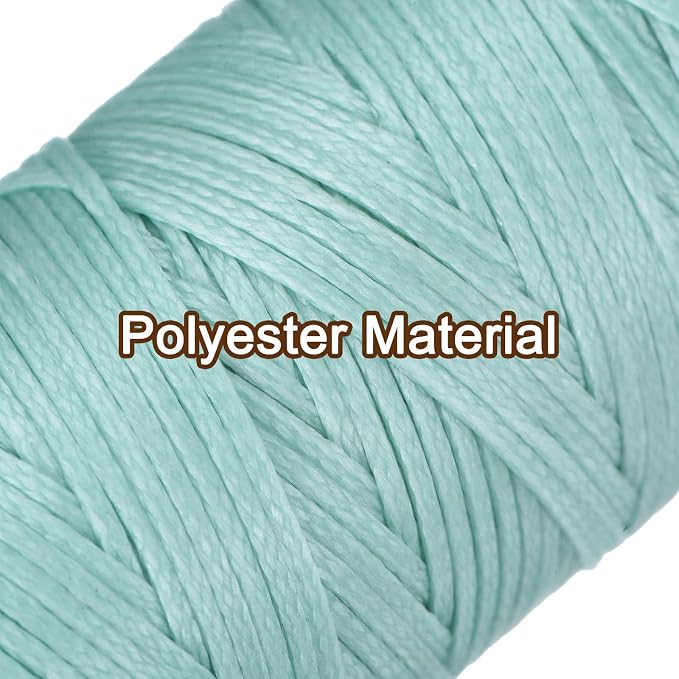 uxcell Leather Sewing Waxed Thread, 55 Yards / 50m 0.8mm 150D Flat Polyester - Image 3