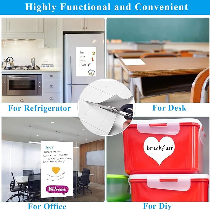 White Board Sticker Adhesive Backing, Include Markers, Eraser - Image 4