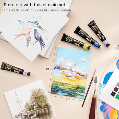 ARTEZA Canvas Boards for Painting, 8 x 10 Inches, Blank White Canvas Panels for - Image 3