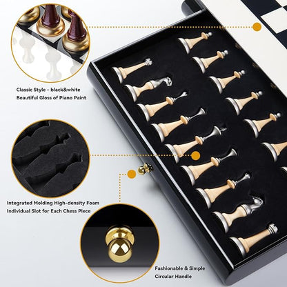 AMEROUS 16 Inches Wooden Chess Set, Large Size Board - Image 6