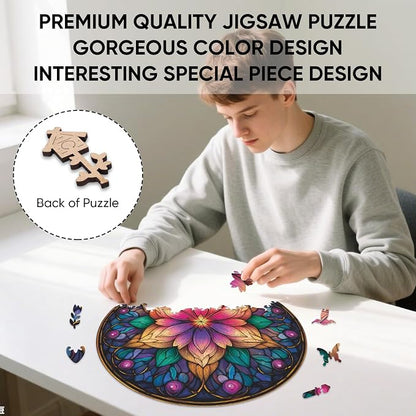 Dream Lotus Wooden Puzzles, 500 Pieces Jigsaw Puzzles 16.5x16.5 inch, Unique - Image 6