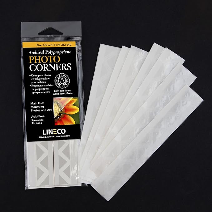 Lineco Archival Polypropylene Mounting Corners, Pressure Sensitive Acid-Free - Image 4