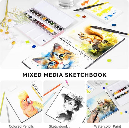 Lightwish Square Watercolor Journal, 100% Cotton, 300gsm/140lb, 20 Sheets Cold - Image 6