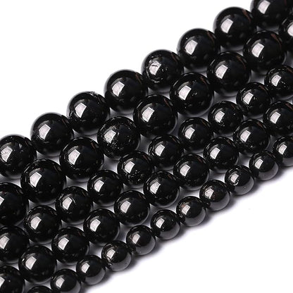46pcs 8mm AAAA Natural Black Tourmaline Gemstone Beads Round Loose Beads - Image 2