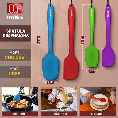 Walfos Silicone Spatula Set of 4(600°F）, Heat Resistant Kitchen Silicone - Image 3