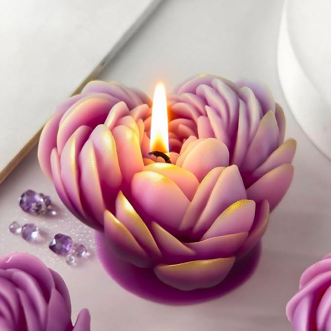 Heart Rose Cylinder Candle & Resin Mold - Image 5