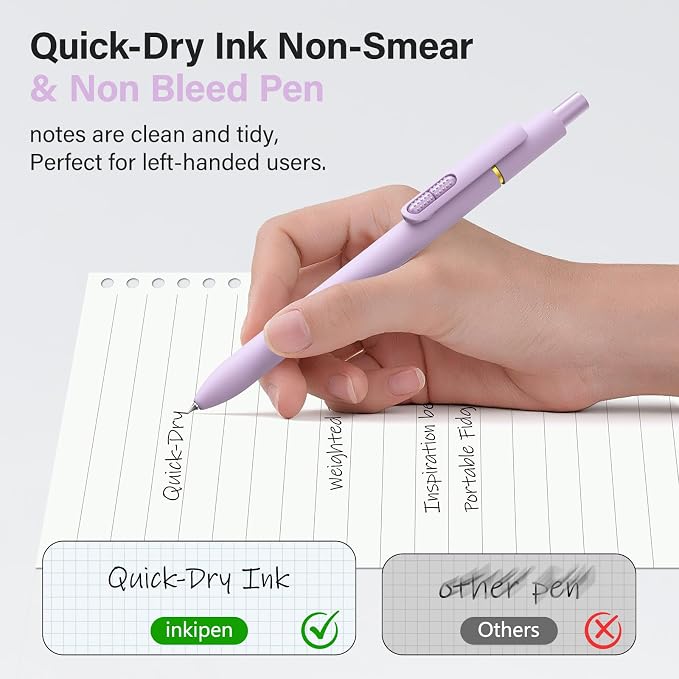 8Pcs Gel Pens - 0.5mm Black Ink Pens Fine Point Smooth Writing, Quick Drying - Image 6