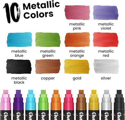 10mm Metallic Chalk Markers Liquid Chalk Pens - Image 2