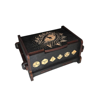 Dice Box - BLACK - 6x4x3 Also holds jewelry and great by Handmade