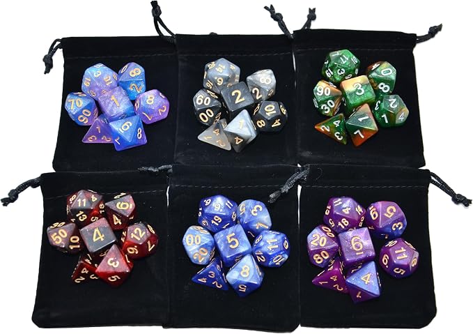 SmartDealsPro 6 x 7 Sets Glitter Polyhedral Dice Sets - Image 5
