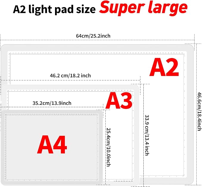 TOHETO A2 Light Pad 25.2''x18.4'', Large Magnetic LED Light Board - Image 2