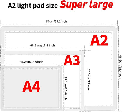 TOHETO A2 Light Pad 25.2''x18.4'', Large Magnetic LED Light Board - Image 2
