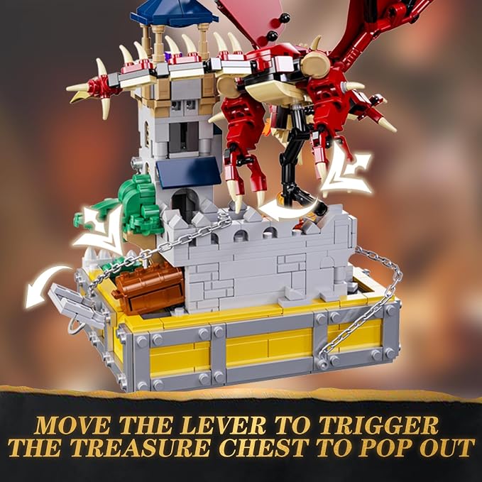 WINNER SPACE Medieval Dragons Castle Building Sets, Guarding Dice Tower Kits - Image 8