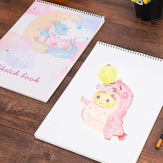 Sketch Book, 100 Pages, Spiral Bound Artist Sketch Pad, Acid Free Drawing Paper - Image 7