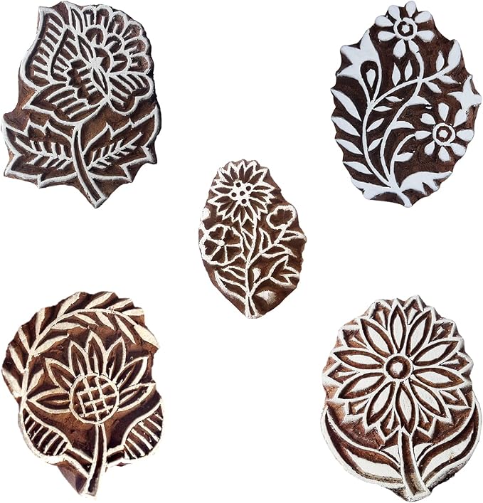Royal Kraft Floral Wooden Printing Stamps - Image 2