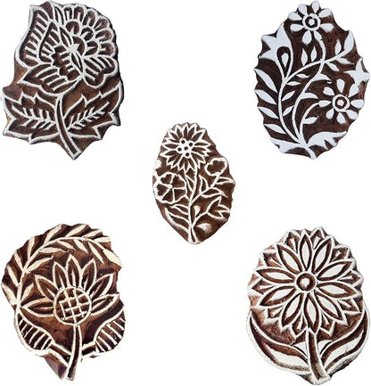 Royal Kraft Floral Wooden Printing Stamps - Image 2