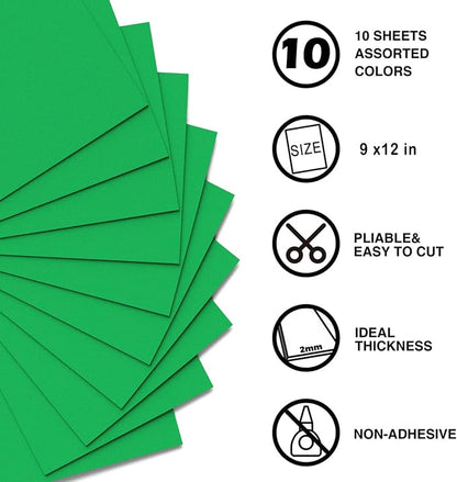 MEARCOOH Green Foam Sheets Crafts 9x12 Inch 2mm Eva Color Craft Foam Paper - Image 2