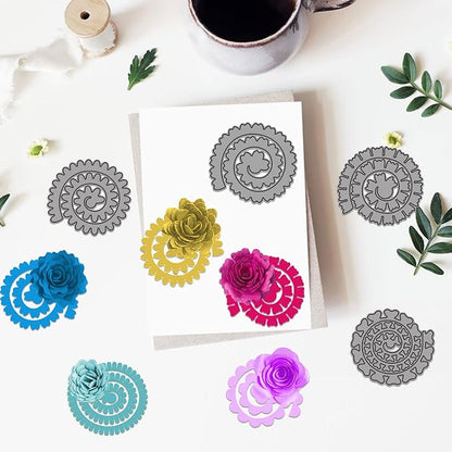 10pcs 3D Layering Rose Metal Cutting Dies, Daisy Flower Garland Wedding Cut - Image 9
