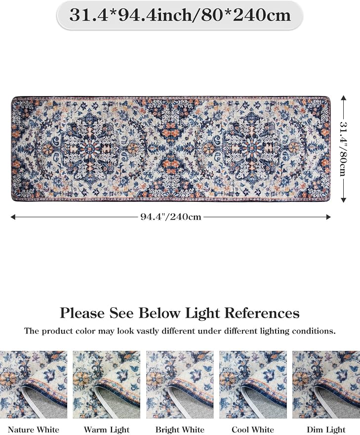 Lahome Runner Rugs for Hallway 2'8"x8', Kitchen Runner Rugs Non Skid Washable - Image 2