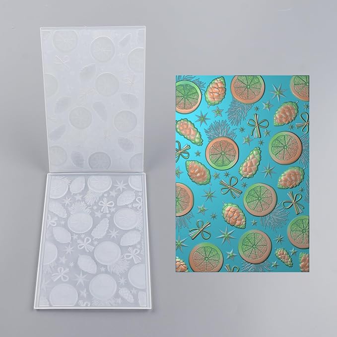 BAOFALI 3D Christmas Theme Plastic Embossing Folders Lemon Pine Nut - Image 4