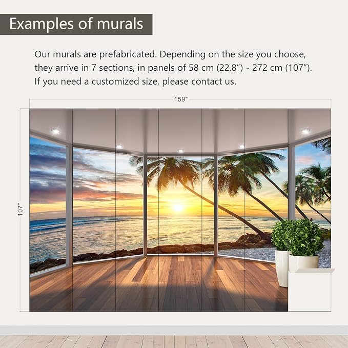 AFZEVEB-3D Landscape Wallpaper seafront verandahs Wall murals - Image 3