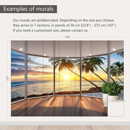 AFZEVEB-3D Landscape Wallpaper seafront verandahs Wall murals - Image 3