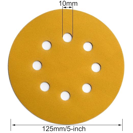 5-Inch 8-Hole Hook and Loop Sanding Discs 320-Grit Random Orbit Sandpaper - Image 6