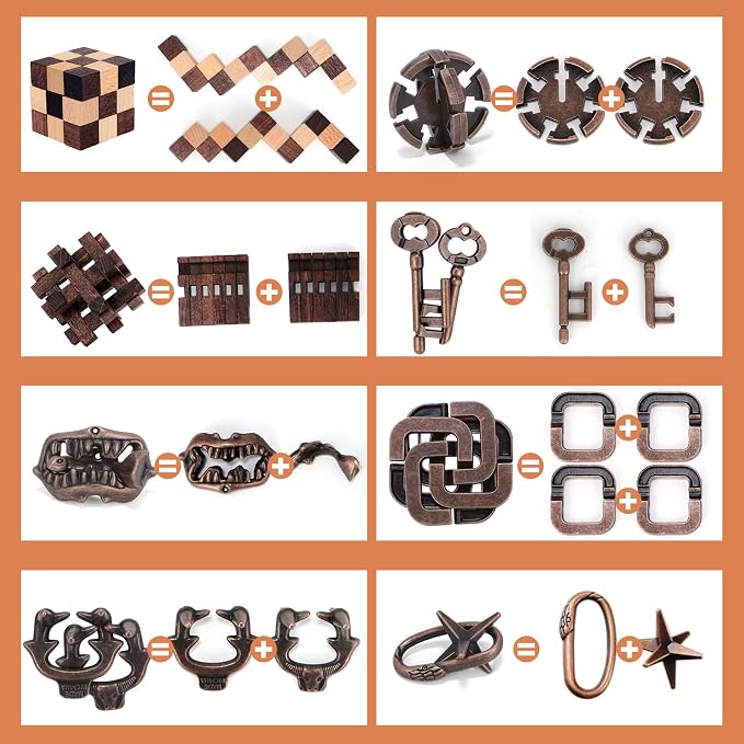 8 Pcs Brain Teaser Puzzles for Adults Teens - Image 2