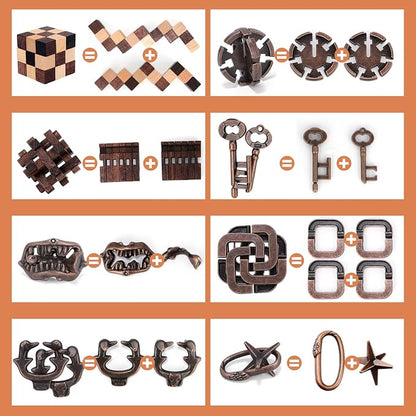8 Pcs Brain Teaser Puzzles for Adults Teens - Image 2