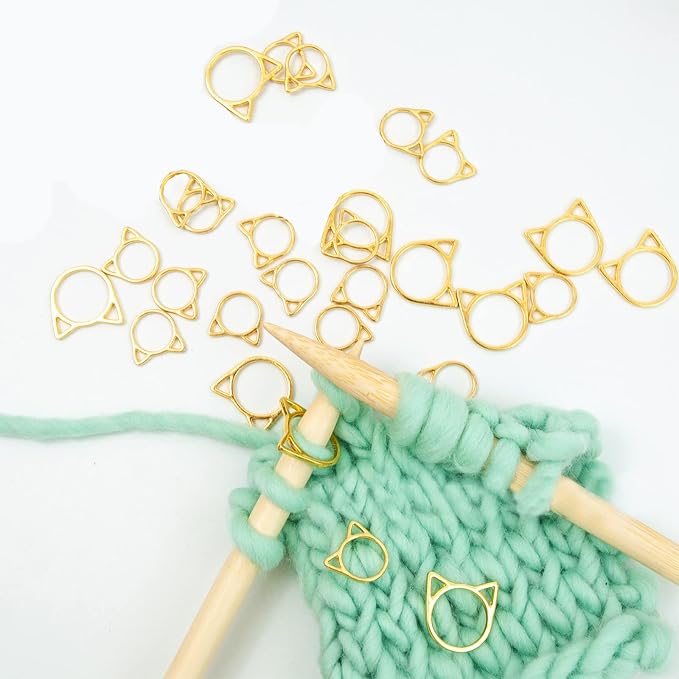 Hilsayum 30PCS Cat Stitch Marker Knitting Stitch Markers Metal Crochet Markers - Image 4