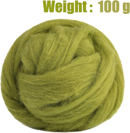 3.53oz Wool Roving Yarn, Wool Felting Supplies, Pure Wools, Chunky Yarn - Image 2