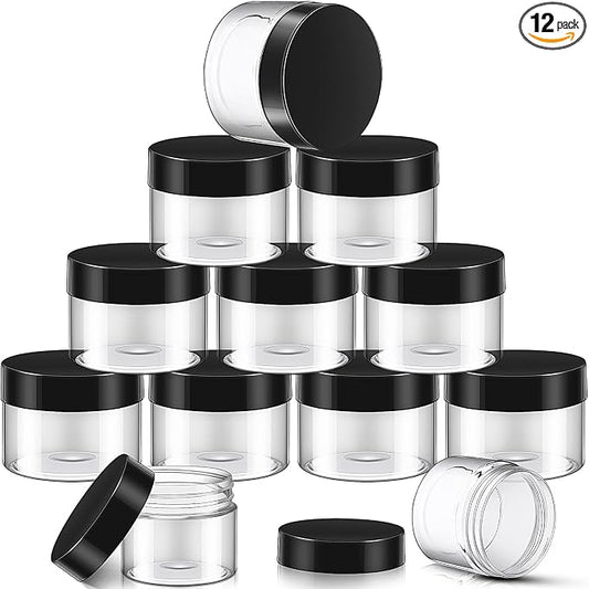 SATINIOR 12 Pack 16 oz Plastic Container Jars by SATINIOR