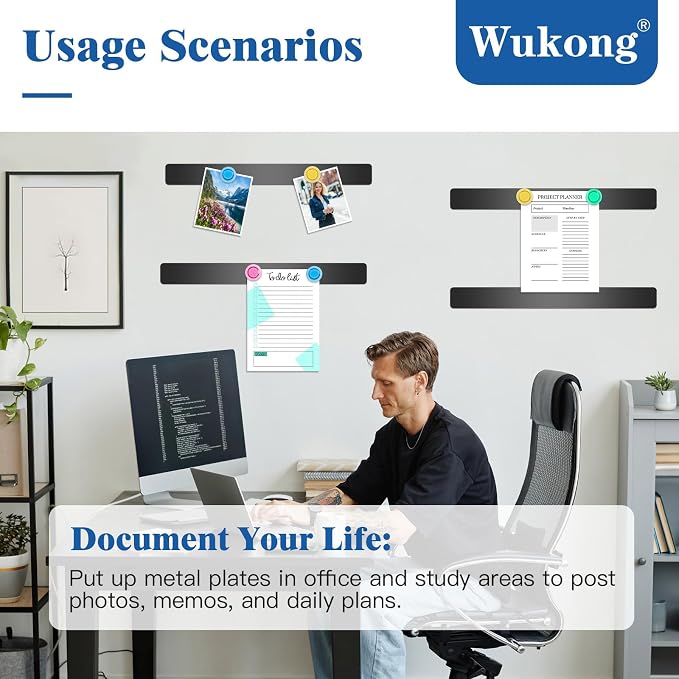 Wukong 8 Pack | 30x3cm Magnetic Stainless Black Boards Strips, Adhesive Backing - Image 6