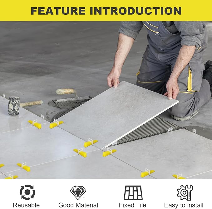DGSL Tile Leveling System Tile Wedges, 1/32" Tile Spacers, Tile Leveling Clips - Image 4