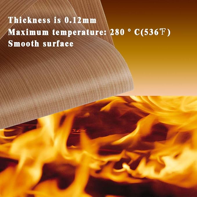 3 Pack PTFE Teflon Sheet 12 x 16" and 3 Rolls 10mm X 33m Heat Resistant - Image 7