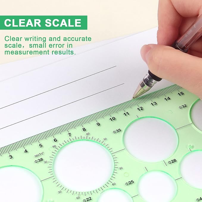 Tamaki Circle Template Measuring Geometry Ruler Geometric Drawings Stencils - Image 4