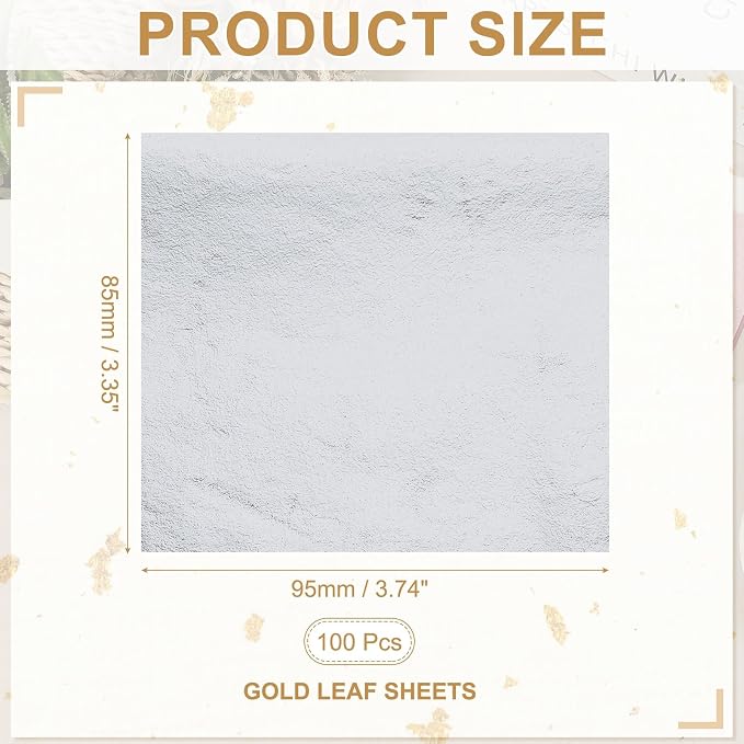 PATIKIL Gold Leaf Sheets for Art 3.7" x 3.4" - Image 2