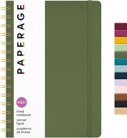 PAPERAGE Lined Spiral Journal Notebook, 160 Pages, Hardcover Journal by PAPERAGE